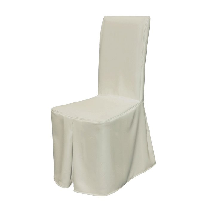 Chair Cover Poly Twill Ivory Large Round Back Pack Of 30 Textile Town   Chair Cover Blank Front Ivory 700 